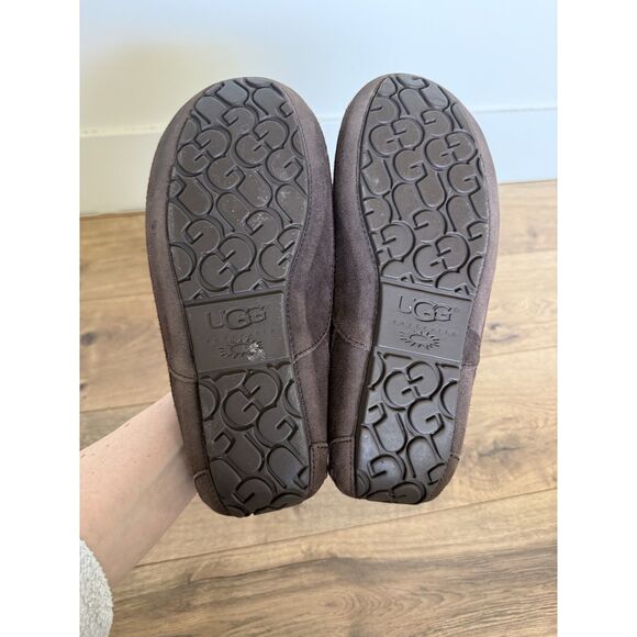 UGG australia 10 mens Ascot Brown slipper moccasin Wool shoe leather suede main image 5